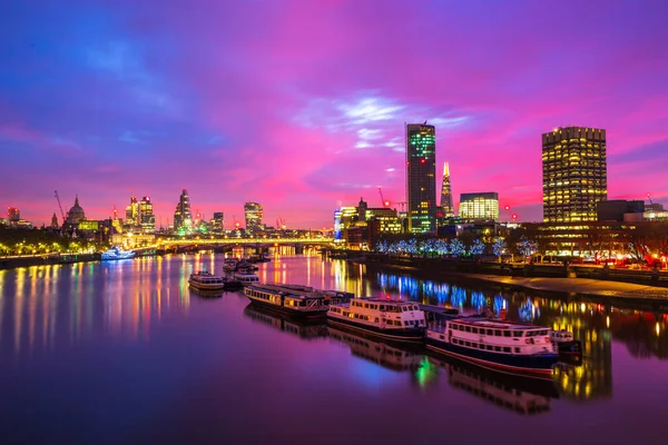 Südufer Der Themse London Bei Sonnenaufgang England — Stockfoto