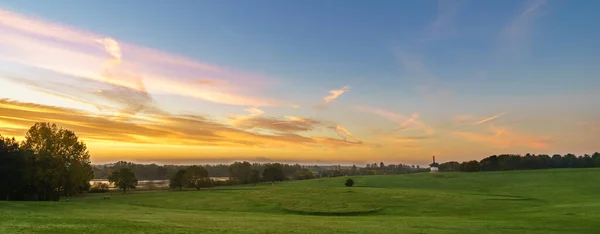 stock image Willen park at sunrise in Milton Keynes. England