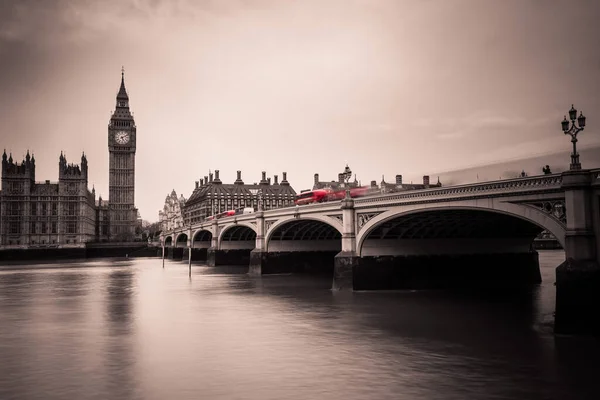 Big Ben Und Westminster Bridge Vintage Farben — Stockfoto
