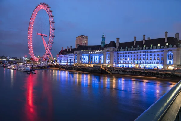 Londra Inghilterra Maggio 2016 London Eye Sulla Riva Sud Del — Foto Stock