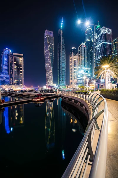Gece Dubai Marina Bae — Stok fotoğraf