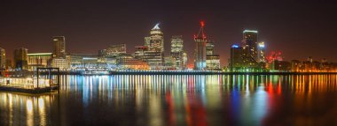 Geceleri Canary Wharf 'ın Panorama' sı