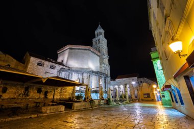 Gece görüş Katedrali, Saint Domnius Split, Hırvatistan