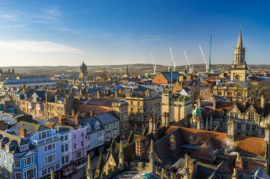 Oxford şehir Cityscape. Oxfordshire, İngiltere