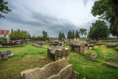 Salona harabeleri. Antik Roma 'nın Dalmaçya başkenti. Hırvatistan
