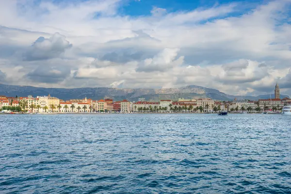 stock image Riva promenade and skyline of Diocletian palace in Split. Croatia