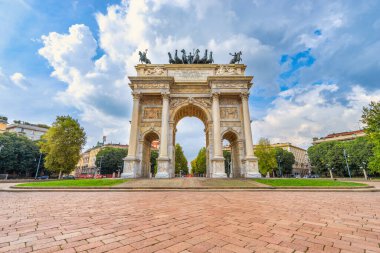 Arco della pace barış (kemer), porta sempione, milan, İtalya 