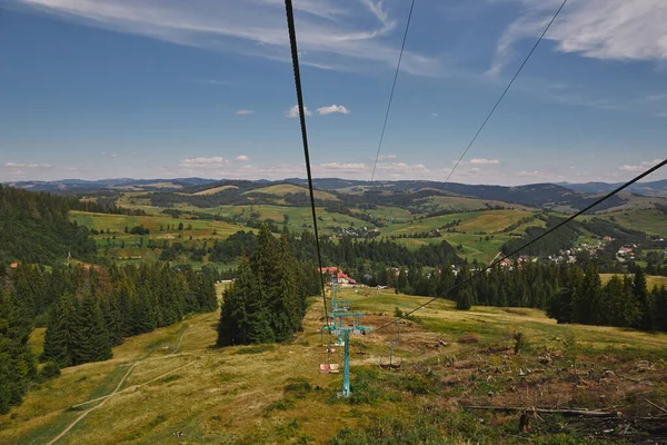 Skilift Sommer Panoramafoto — Stockfoto