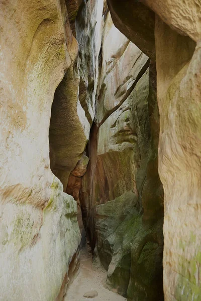 stock image a narrow passage between two rocks