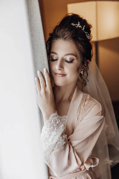 Pagi Yang Indah Hari Pernikahan Foto Busana Pengantin Wanita Cantik — Stok Foto