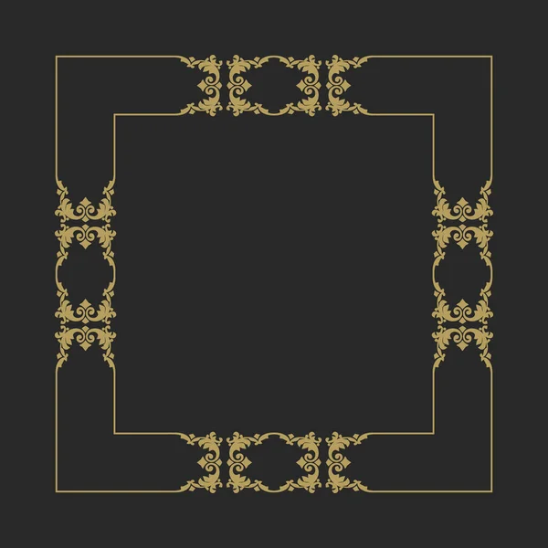 Черный Фон Золотой Каймой Надписью Золото — стоковый вектор