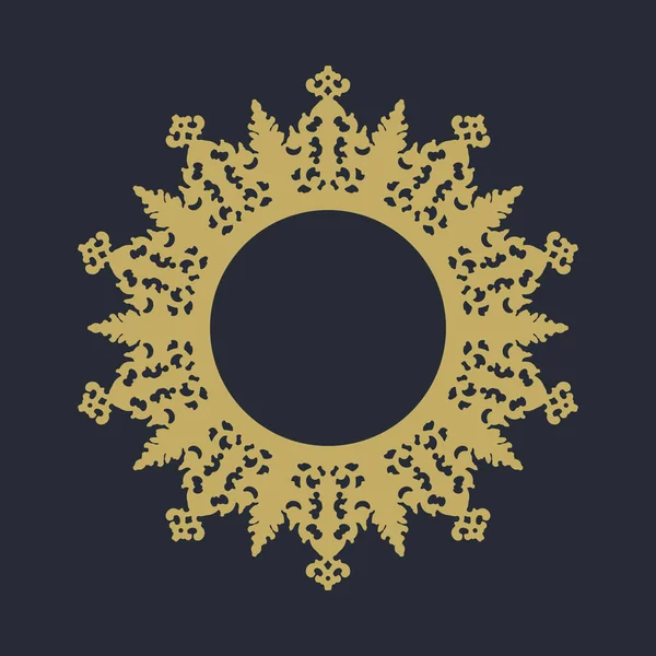 Gouden Mandala Een Donkere Achtergrond — Stockvector