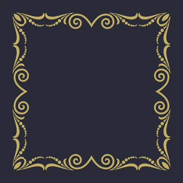 Gold Frame Dark Background — Stock Vector