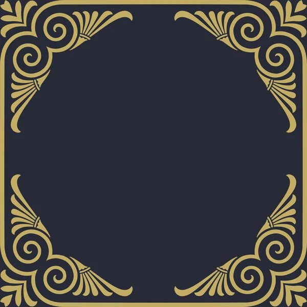 Gold Frame Floral Pattern — Stock Vector