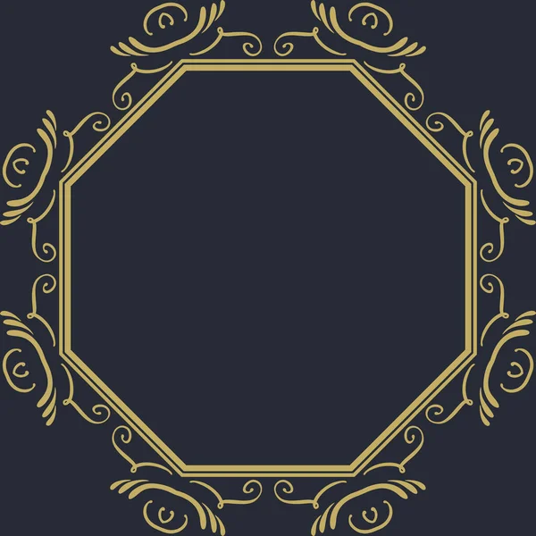 Золота Рамка Квітковим Візерунком — стоковий вектор