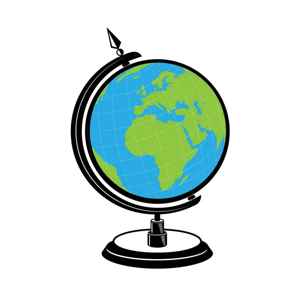 Ikona Globe Školní Vzdělávání Znalostní Téma Izolovaný Design Vektorová Ilustrace — Stockový vektor
