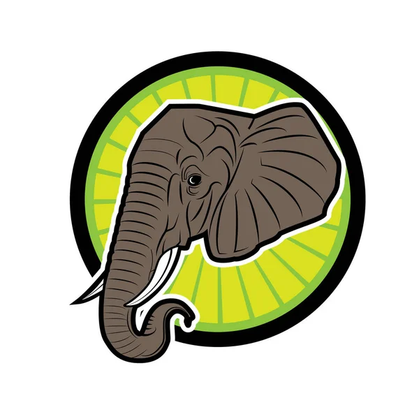 Una Cabeza Elefante Con Círculo Verde Centro — Archivo Imágenes Vectoriales