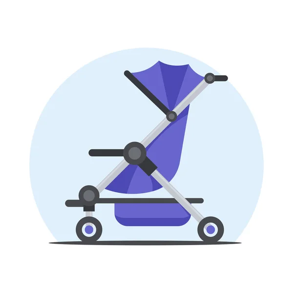Baby Stroller Icon Flat Illustration Baby Stroller Vector Icon Web — Stock Vector