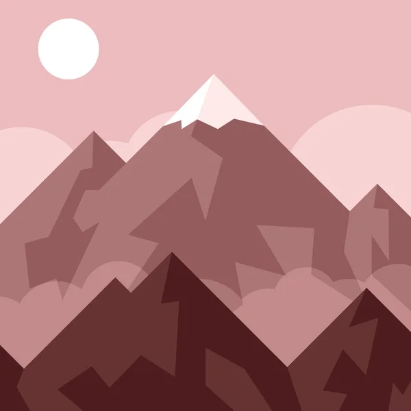 Berge Flachen Stil Berglandschaft Vektorillustration — Stockvektor