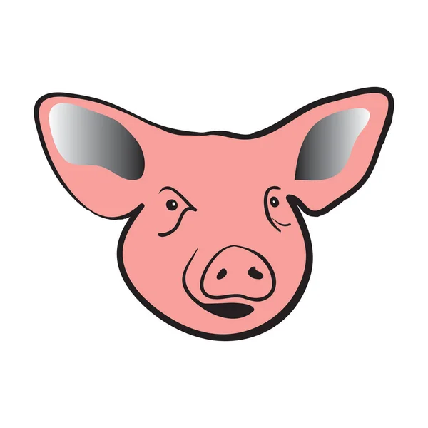 Icono Cabeza Cerdo Ilustración Vectorial Una Cabeza Cerdo Estilo Dibujos — Vector de stock