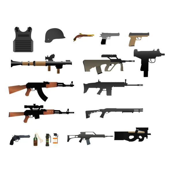Ensemble Vecteurs Pistolet — Image vectorielle