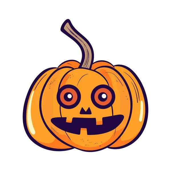 Vlakke Halloween Pompoen Ontwerp — Stockvector
