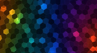 Abstract background hexagon pattern with glowing lights clipart