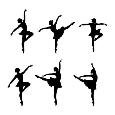 Beyaz arkaplanda dansçı silueti