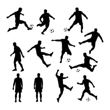 Beyaz arkaplanda futbolcu silueti