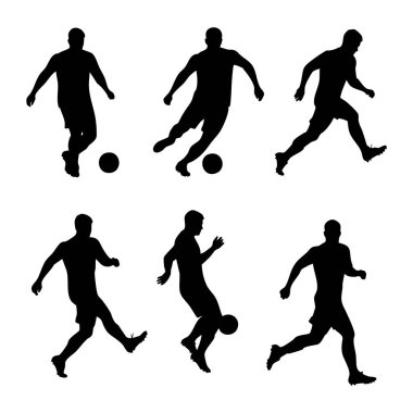 Beyaz arkaplanda futbolcu silueti