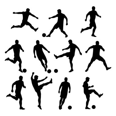 Beyaz arkaplanda futbolcu silueti