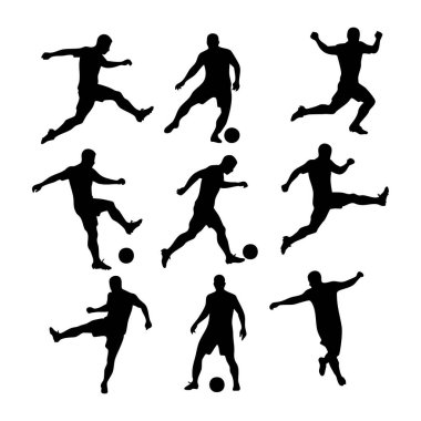Beyaz arkaplanda futbolcu silueti