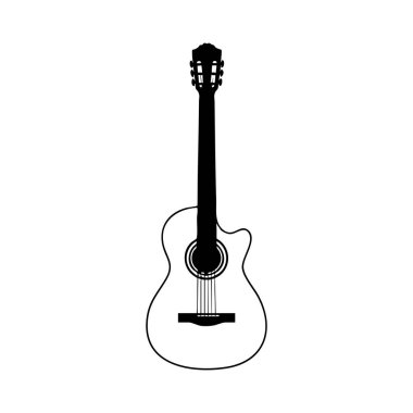 Beyaz sırt grubunda gitarın silueti