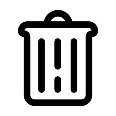 Çöp kutusu, çöp simgesi vektör ilüstrasyonu. 