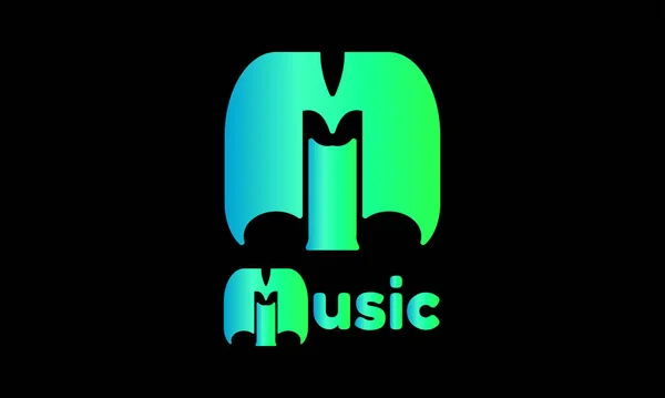 Müzik Için Harfi Logosu Müzik Logosu Vektör Ilüstrasyonu — Stok Vektör