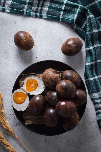 Huevos Pato Ahumados Comida Tradicional Indonesia Huevos Parrilla — Foto de Stock