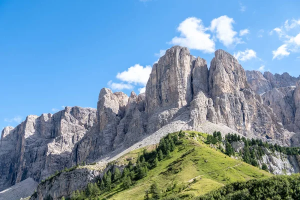 Alta Badia Dolomiti Augustus Prachtig Uitzicht Bergen Van Passo Sella — Stockfoto