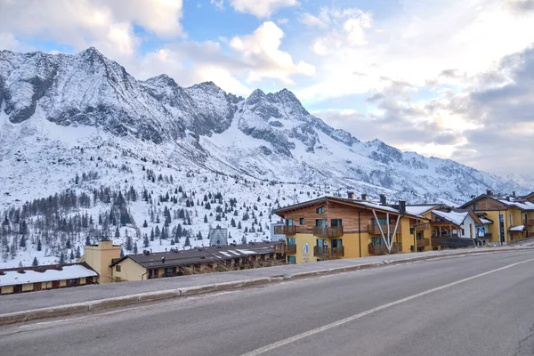 Tonale Italien Blick Auf Den Passo Del Tonale Winter Mit — Stockfoto