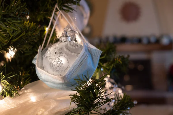 December 2020 Milan Christmas Tree Decoration Covid Pandemic — Stock Photo, Image