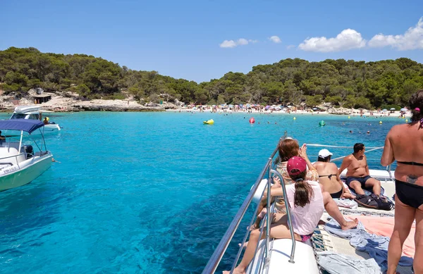 Menorca Spain Beautiful Bay Sailing Boat Catamaran Summer — Stock Photo, Image
