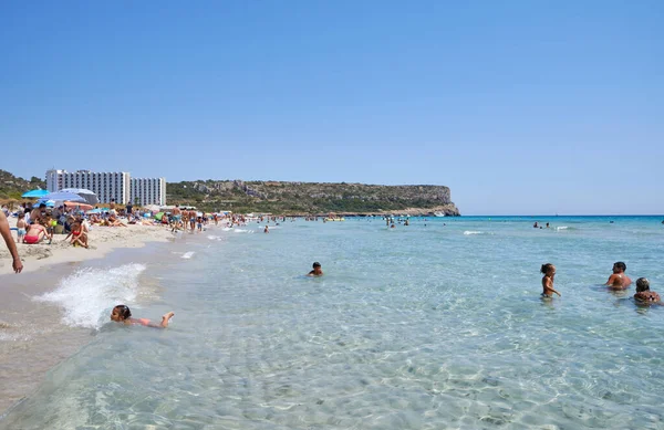 Menorca Spanje Middag Son Bou Strand Een Koude Zonnige Dag — Stockfoto