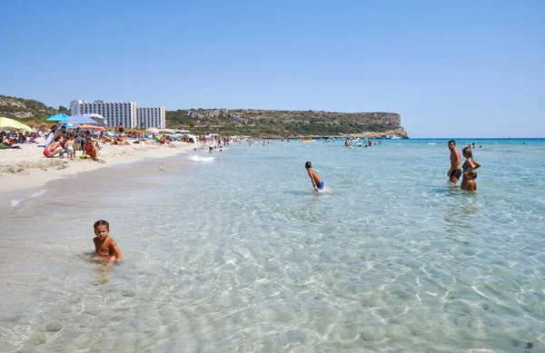 Menorca Spanien Nachmittag Strand Von Son Bou Einem Kalten Sonnigen — Stockfoto