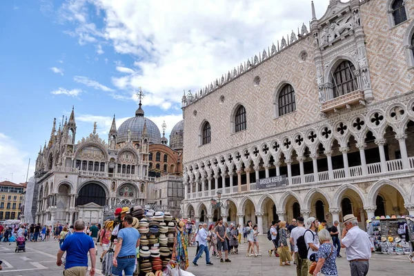 Venedig Basilikan San Marco Och Klocktornet Piazza San Marco — Stockfoto
