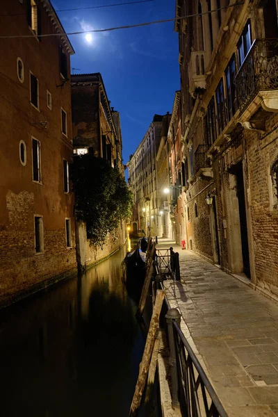 Venice Panorama Night Street Venice Moon — Stock Photo, Image