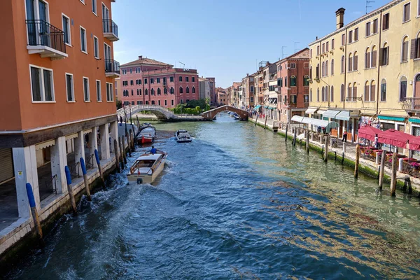 Venise Paysage Avec Image Bateaux Sur Canal Venise — Photo