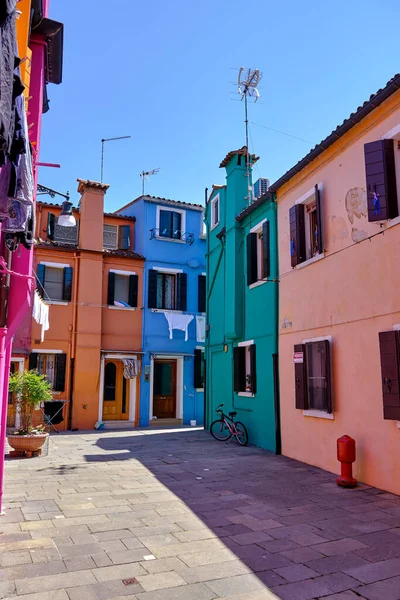 Burano Venice Rumah Berwarna Pulau Burano Bangunan Bangunan Berwarna Warni — Stok Foto