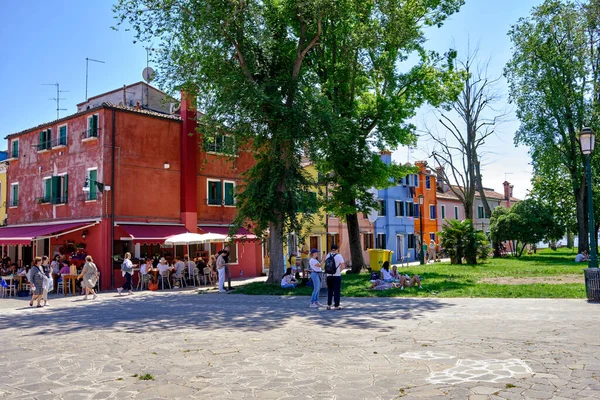 Burano Venice Colorful Houses Burano Island Multicolored Buildings Fondamenta Embankment — Stock Photo, Image