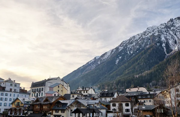 Bela Vista Centro Cidade Chamonix Chamonix Mont Blanc Uma Comuna — Fotografia de Stock