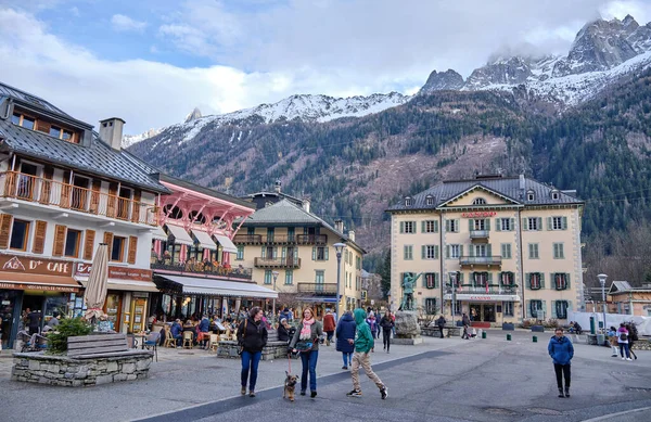 Prachtig Uitzicht Het Centrum Van Chamonix Chamonix Mont Blanc Een — Stockfoto