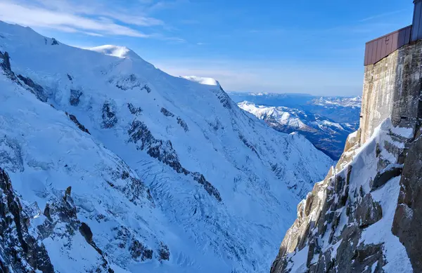 Chamonix Vista Estación Montaña Aiguille Midi Chamonix Francia —  Fotos de Stock